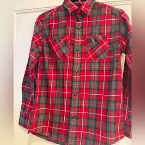 J CREW CREWCUTS BOYS Flannel button down Red & Green Plaid Size 12 NWT